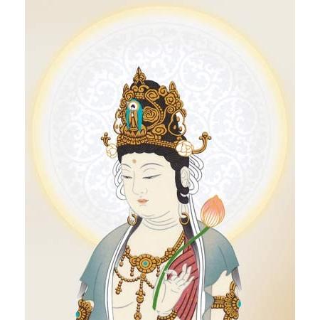 掛け軸 雲上観音 (高畠周峰) 掛軸 : 掛け軸・絵画の専門店 掛軸堂画廊