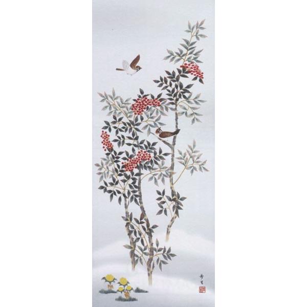 掛け軸 四季競艶 (北山歩生) 掛軸 : 掛け軸・絵画の専門店 掛軸堂画廊