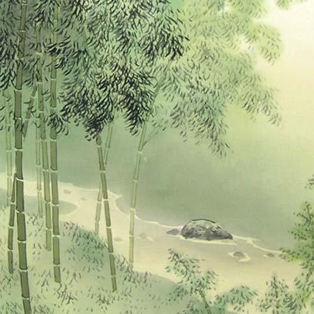 掛け軸 竹林 (塩川水燕) （掛軸小物なし） 【掛軸】 : 掛け軸・絵画の