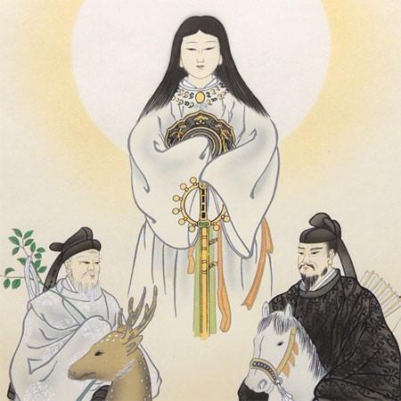 掛け軸 天照皇大神 八幡大神 春日大神 三姿 (荒木田守明) (掛軸 掛け軸 天照皇大神 八幡大神 春日大神 三姿 (荒木田守明) (掛軸