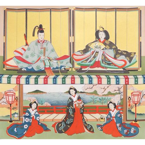 掛け軸 お雛様 (小林翠月) 【掛軸】【一間床・半間床】【ひな祭り