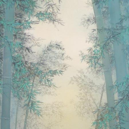 掛け軸 竹林ノ図 (中沢勝) （掛軸小物なし） 【掛軸】 : 掛け軸・絵画