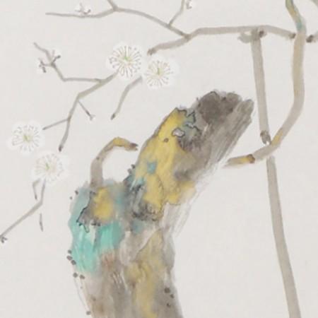 掛け軸 白梅 (伊藤嘉晃) （掛軸小物なし）【掛軸】 : 掛け軸・絵画の