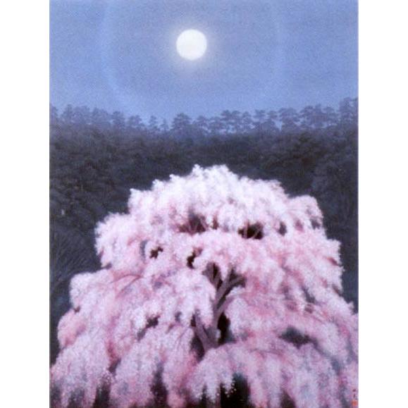 東山魁夷 絵画 花明り 【複製】【美術印刷】【巨匠】【6号】 : 掛け軸