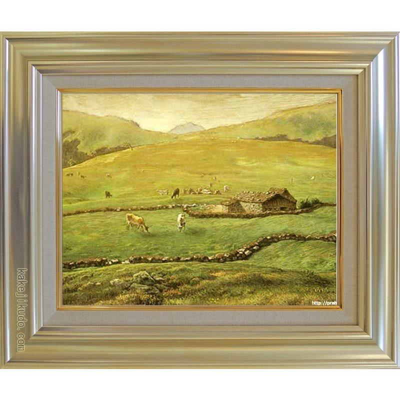 ミレー 絵画 ヴォージュ山中の牧場風景 P10号 【複製】【美術