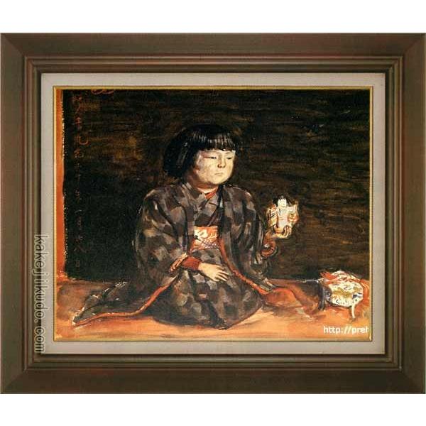 岸田劉生 岸田劉生 絵画 麗子座像 F6号 【複製】【美術印刷】【世界の名画】【6