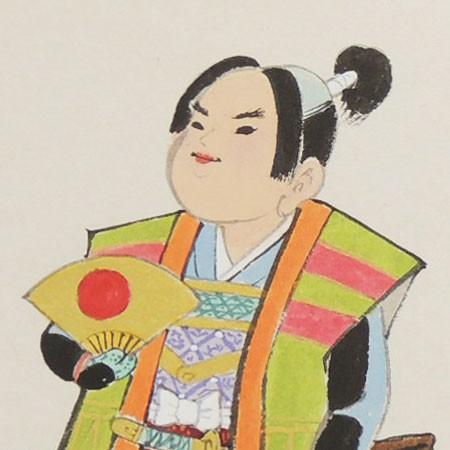掛け軸 桃太郎 （奥田廣尚） 【掛軸】【一間床】【丈の短い掛軸