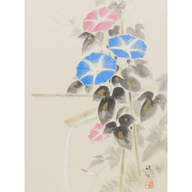掛け軸 朝顔 （佐藤浩二） （掛軸小物なし） 【掛軸】 : 掛け軸・絵画