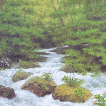 奥田元宋 絵画 奥入瀬淙々 【複製】【美術印刷】【巨匠】【横長