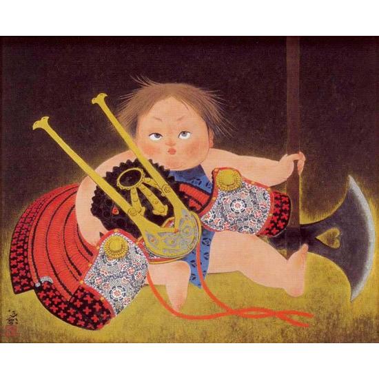 守屋多々志 絵画 金太郎 【複製】【美術印刷】【巨匠】【変型特寸