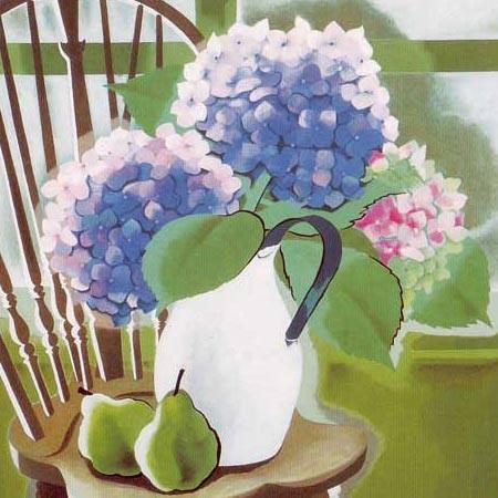 山口蓬春 絵画 榻上の花 【複製】【美術印刷】【巨匠】【変型特寸