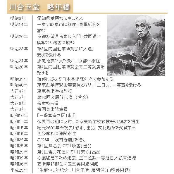 川合玉堂 掛け軸 渓村彩雨 【掛軸】【一間床・半間床】【丈の短い掛軸