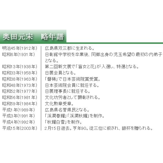奥田元宋 絵画 渓澗秋耀 【複製】【美術印刷】【巨匠】【横長