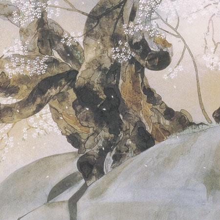 中島千波 絵画 石割櫻 【複製】【美術印刷】【巨匠】【変型特寸