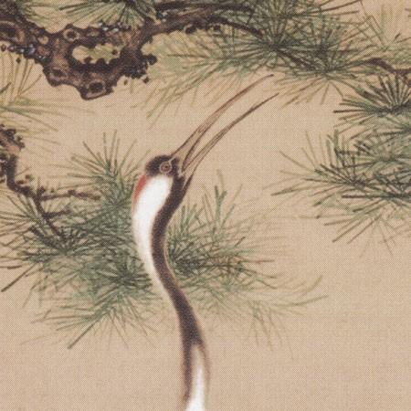 伊藤若冲 絵画 白鶴図額装セット （松に鶴・浪に鶴） 【複製】【美術