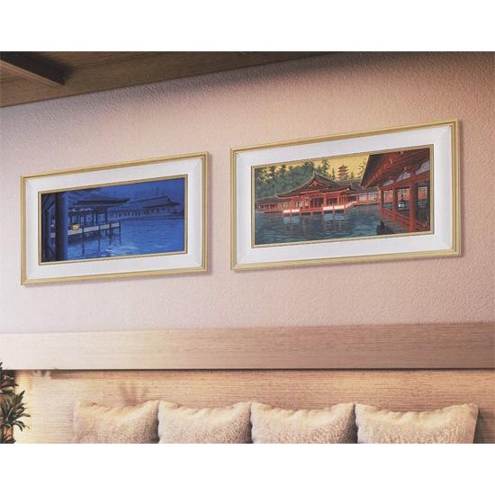 平山郁夫、【鳳凰堂】、希少な大判額装用画集より、新品高級額装付、豪華限定版 平山郁夫、故宮を望む、希少画集画、新品高級額、額装付、状態