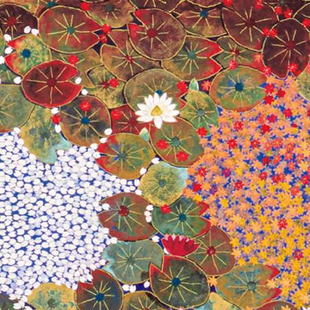 平松礼二 絵画 色彩のカルテット-睡蓮 【複製】【美術印刷】【巨匠
