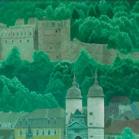 東山魁夷 絵画 緑のハイデルベルク 【複製】【美術印刷】【巨匠