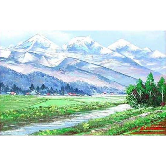 絵画 白馬岳 (黒木正光) 【海・山】【肉筆】【油絵】【日本の風景