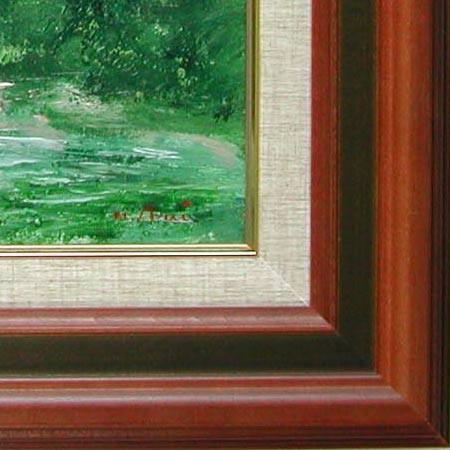 絵画 緑の丘 スイス レマン湖 (荒井秀幸) 【肉筆】【油絵】【外国の