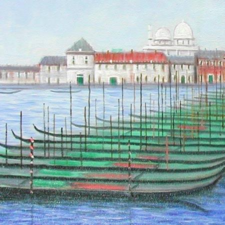 絵画 ベネチア (松原秀樹) 【肉筆】【油絵】【外国の風景】【6号