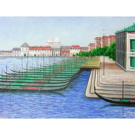 絵画 ベネチア (松原秀樹) 【肉筆】【油絵】【外国の風景】【6号