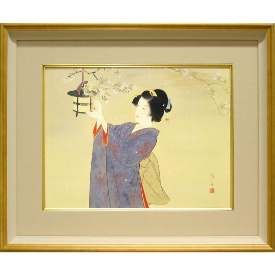 鏑木清方 絵画 春宵 【複製】【美術印刷】【巨匠】【変型特寸