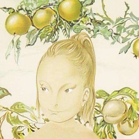 果物と少女 藤田嗣治（レオナール・フジタ） 藤田嗣治（レオナール・フジタ） 絵画 少女と果物 送料無料【中古
