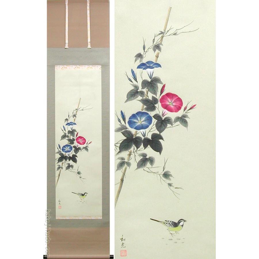 掛け軸　朝顔　（三宅和光）　（掛軸小物なし）　　【掛軸】