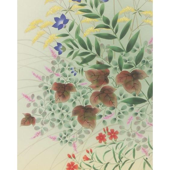掛け軸 秋草 (川村観峰) 【掛軸】【一間床・半間床】【秋】 : 掛け軸