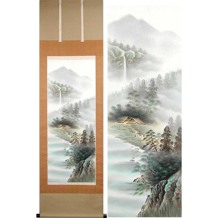 山水画 掛軸 富士山水画掛け軸 富峰玉簾 宇田川彩悠 – 寿鳳人形の東芸