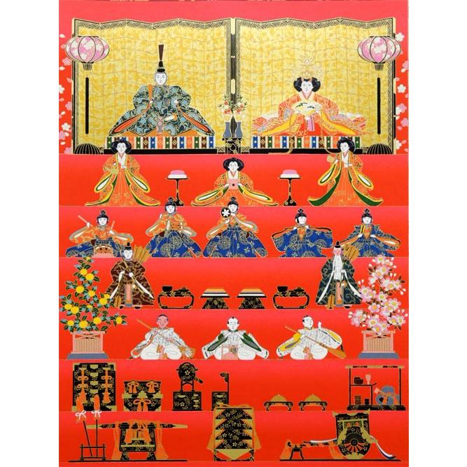 掛け軸 雛段飾り お雛様掛け軸一番人気! 【掛軸】【一間床 掛け軸 雛段飾り お雛様掛け軸一番人気! 【掛軸】【一間床
