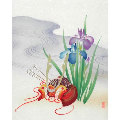 掛け軸 兜と菖蒲（掛軸小物なし） 【掛軸】 : 掛け軸・絵画の専門店