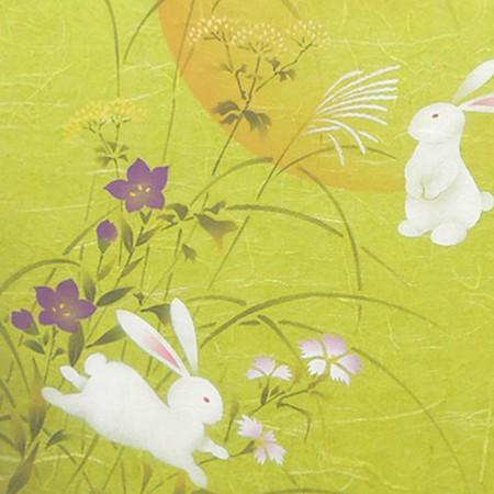 掛け軸 仲良しうさぎ (南川康夫) 【掛軸】【半間床】【丈の短い掛軸
