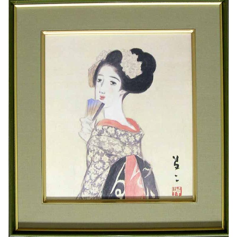 竹久夢二 絵画(色紙額) 美人画 : 掛け軸・絵画の専門店 掛軸堂 竹久夢二 絵画(色紙額) 美人画 : 掛け軸・絵画の専門店 掛軸堂