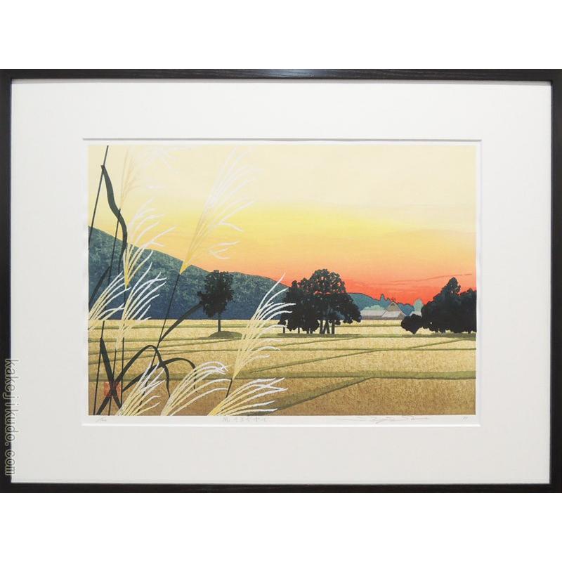 雪花、木版画「限100,サイン入り」佐野せいじ、1990年