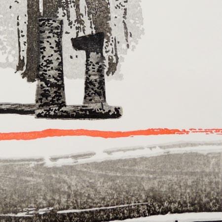 佐野せいじ 木版画 冬至のあとさき 【複製】【木版画】【日本の