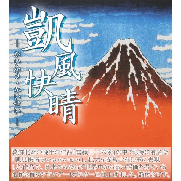 葛飾北斎 絵画 凱風快晴（冨嶽三十六景） アートポスター 【複製