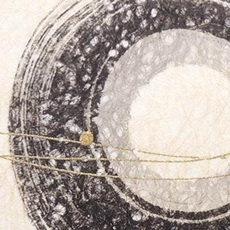 絵画（手漉き和紙と墨） 流転 【肉筆】【抽象画】【変型特寸