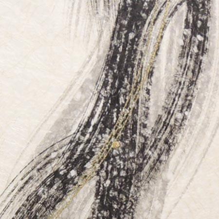 絵画（手漉き和紙と墨） 流星 【肉筆】【抽象画】【変型特寸