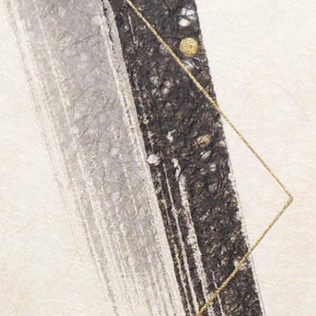 絵画（手漉き和紙と墨） 無限 【肉筆】【抽象画】【変型特寸
