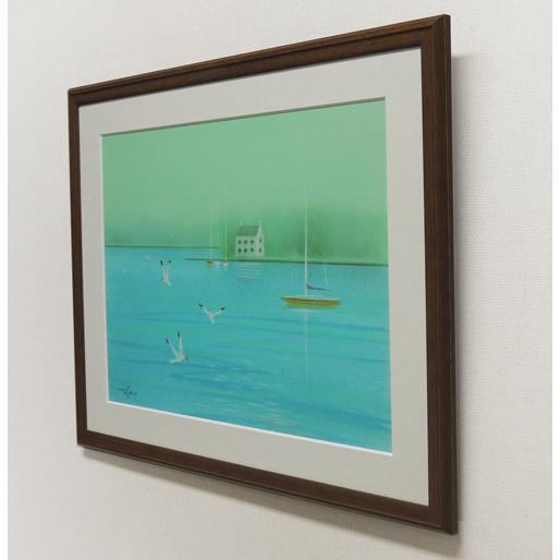 今成敏夫 パステル画 白いカモメ 【複製】【パステル画】【風景