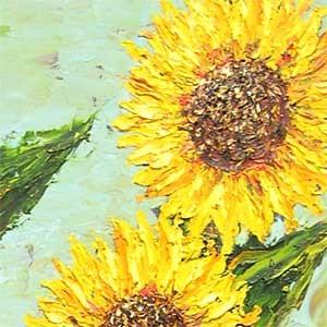 絵画（油絵） 渡辺ムサシ 【ひまわり】（M20号） : 掛け軸・絵画の専門