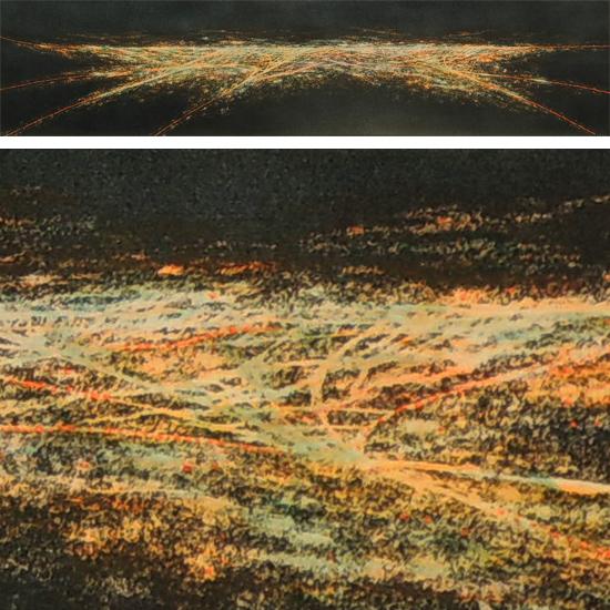 絵画 油絵 渡辺ムサシ 【赤富士】（P6号） 【肉筆】【油絵】【富士