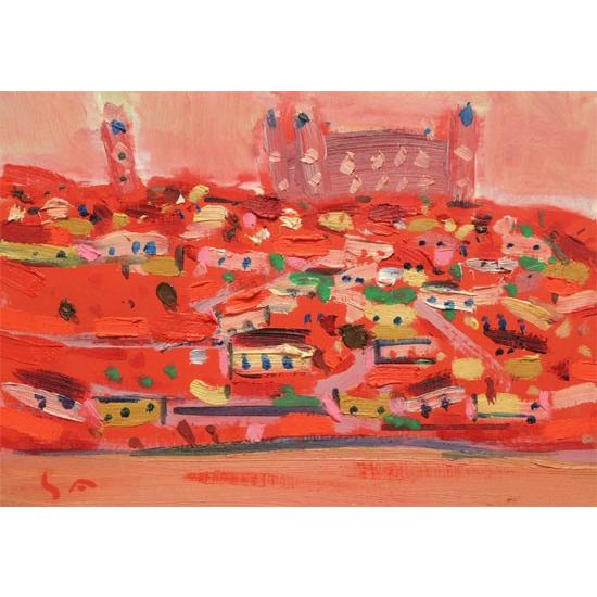 絵画 油絵 佐藤徹 トレド赤く 【肉筆】【油絵】【外国の風景