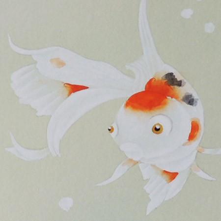 高級色紙「金魚」美法（色紙絵） : 掛け軸・絵画の専門店 掛軸堂