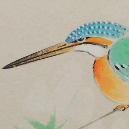高級色紙「川蝉」文魚（色紙絵） : 掛け軸・絵画の専門店 掛軸堂画廊