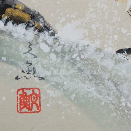 高級色紙「鮎」文魚（色紙絵） : 掛け軸・絵画の専門店 掛軸堂画廊