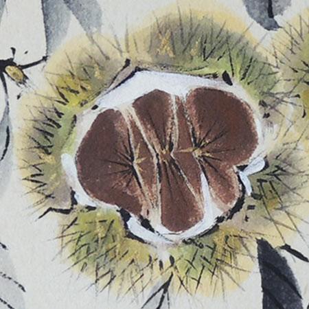高級色紙「栗」文魚（色紙絵） : 掛け軸・絵画の専門店 掛軸堂画廊