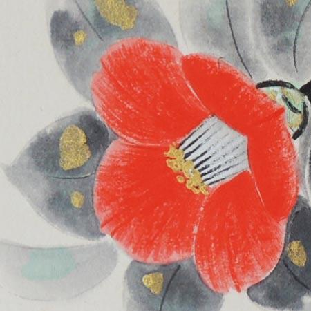 高級色紙「椿」文魚（色紙絵） : 掛け軸・絵画の専門店 掛軸堂画廊